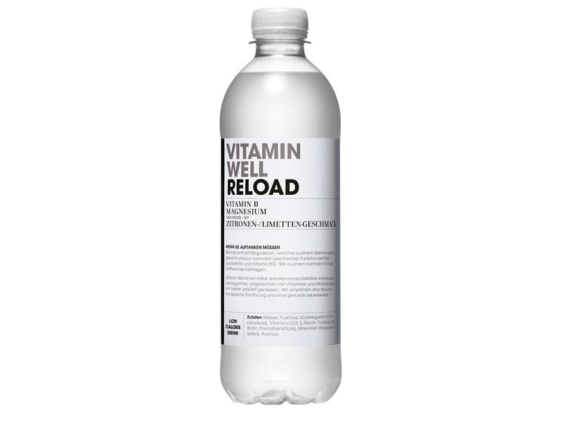 VITAMIN WELL Getränk Reload 12 x 0.5 l Kalorienarmes Sportgetränk mit Zitronen- und Limettengeschmack