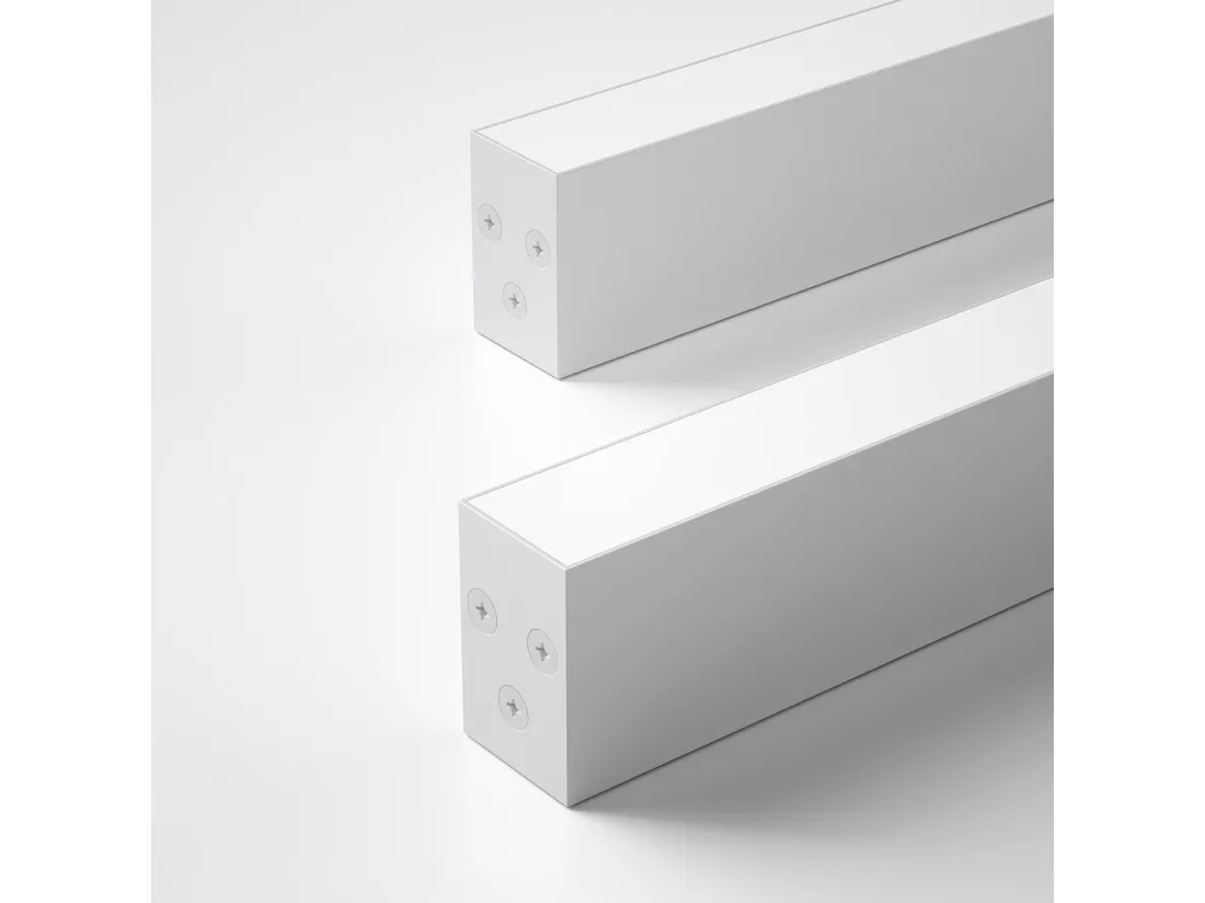 NETTLIFE Plafonnier LED Blanc 32W Moderne Dimmable 107CM Lampe de Salon Longue Lampe de Bureau avec Télécommande