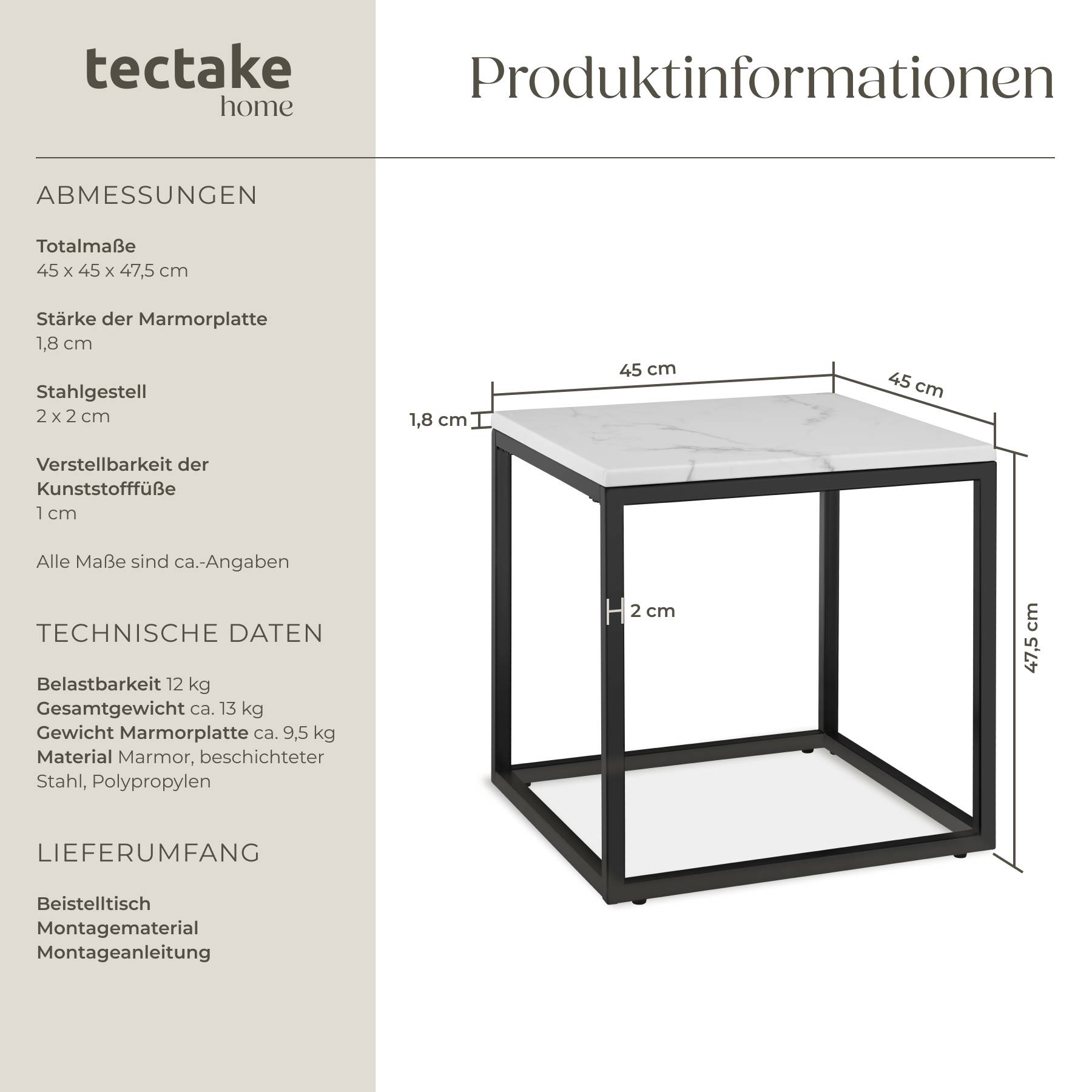 Marmor-Beistelltisch Alysia