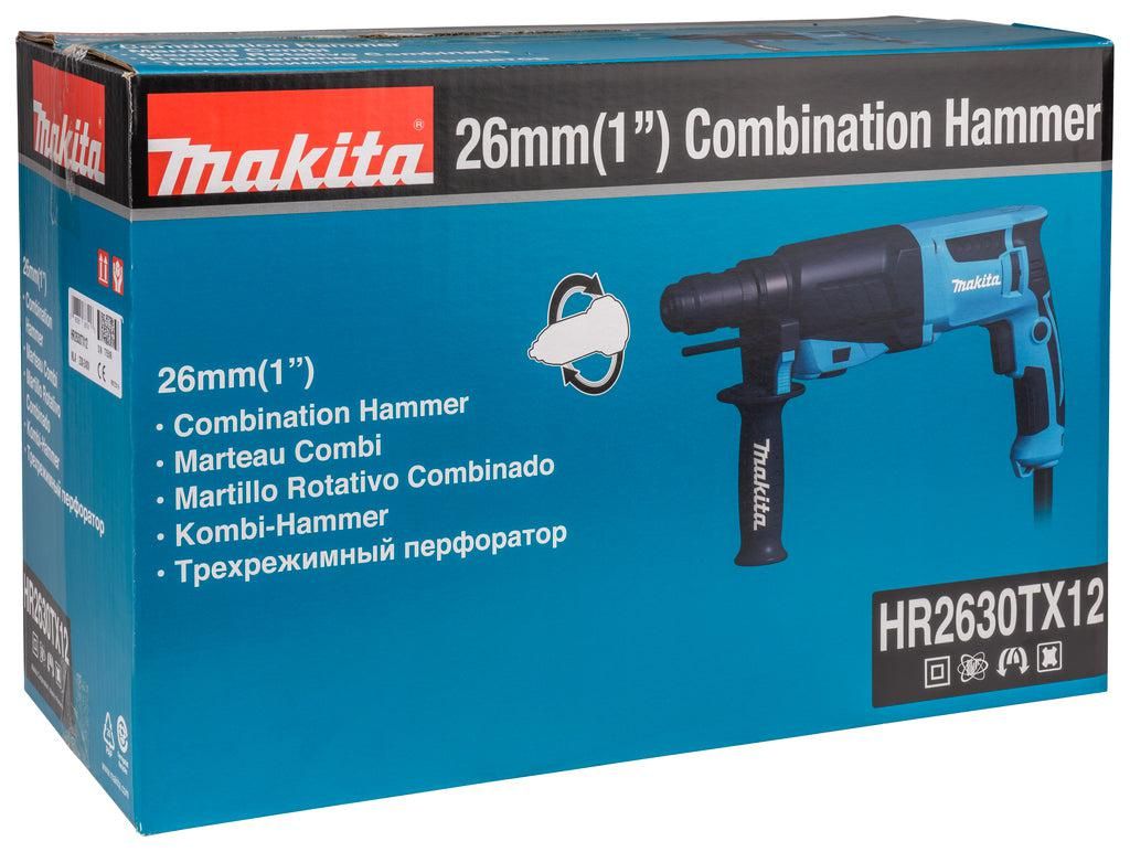 Makita HR2630TX12 Combihamer SDS-Plus 2,4J   snelwisselboorkop   17 delige boren- en beitelset 800W in koffer