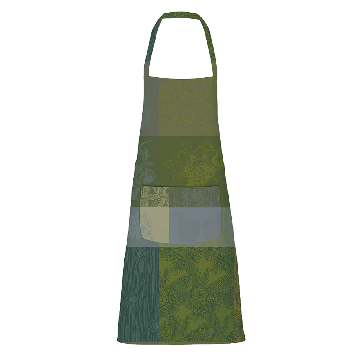 Tablier enduit imperméable pur coton vert 75x85 Garnier Thiebaut