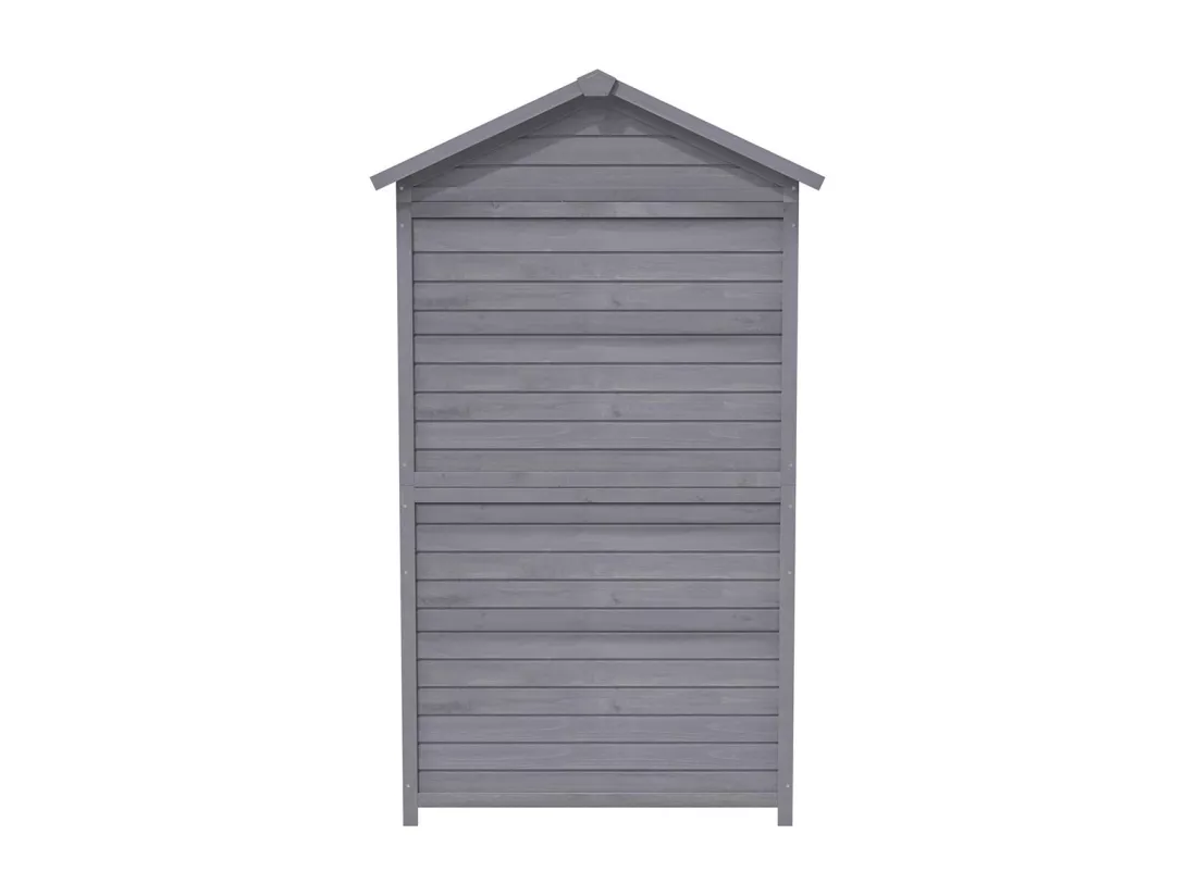 Abri de jardin en bois massif traité pour rangement extérieur résistant aux UV et intempéries sans entretien couleur gris anthracite