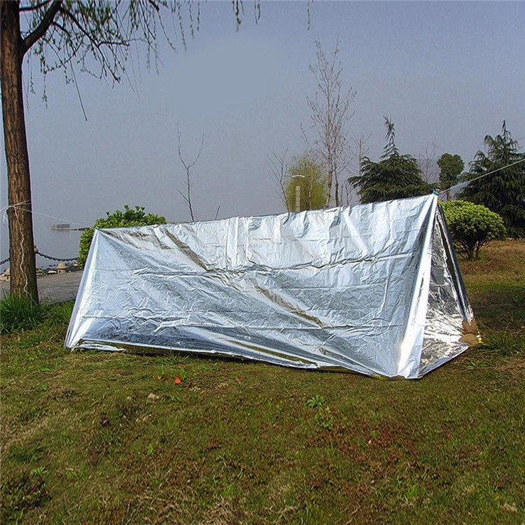 (210x130cm) Notfall Rettungsdecke Survival Erste Hilfe Thermo Decke - Silber