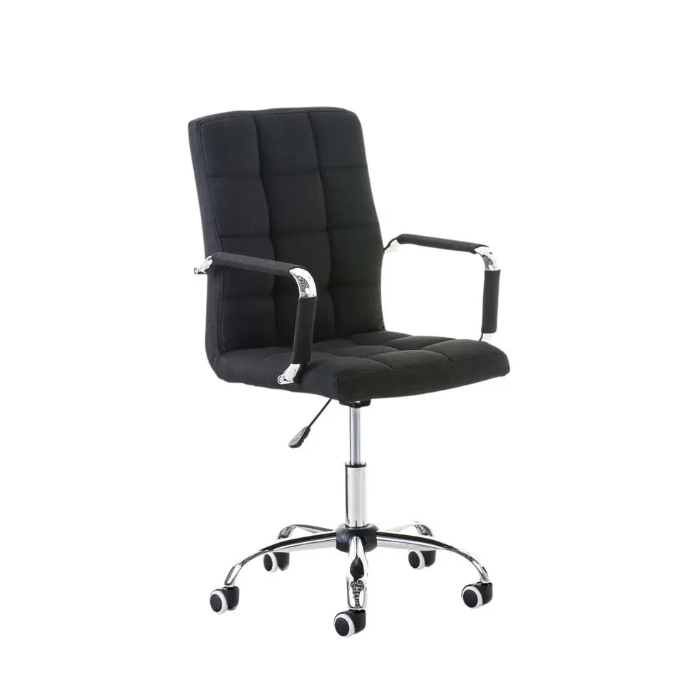 CLP Bureaustoel Deli V2 chroom Frame - Stof - zwart