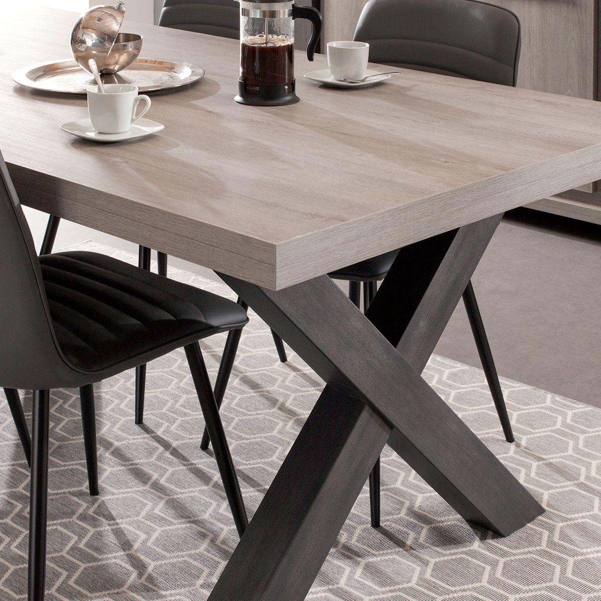MATTEO TABLE 185CM VERT FONCE ET NOIR