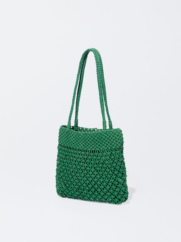Bolsa de ombro de crochê - Verde