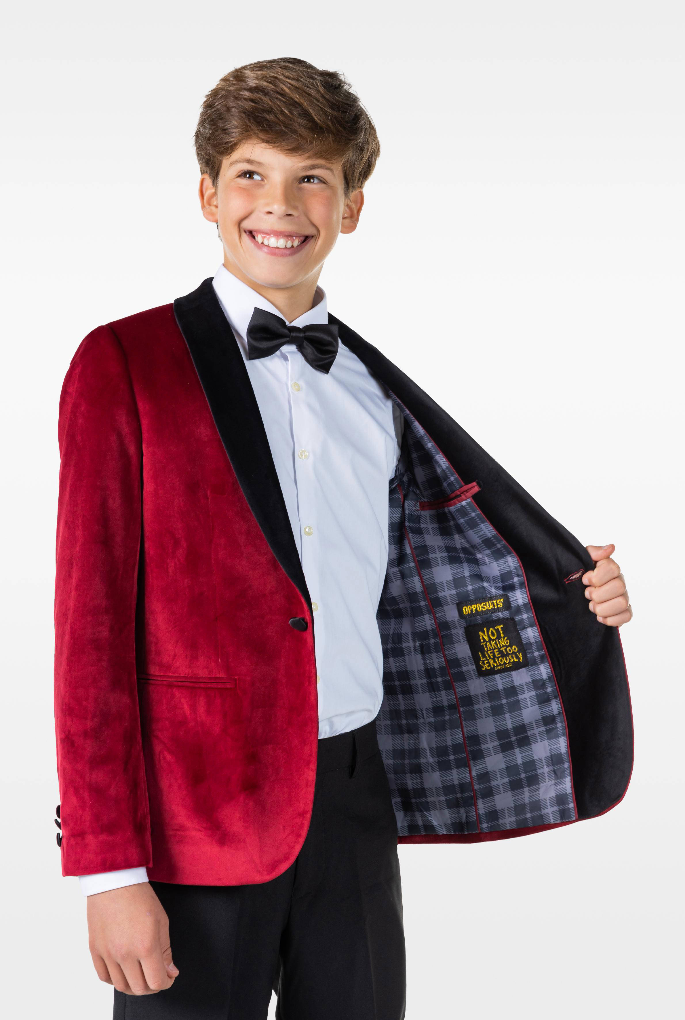 OppoSuits colbert Dinner Jacket rood/zwart