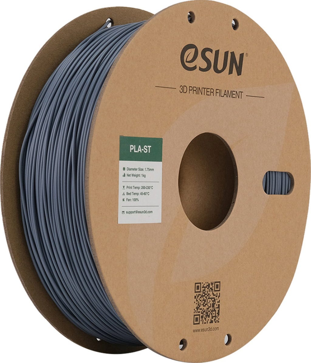 eSUN  PLA-ST Grey, 1,75 mm / 1000 g    Sehr robustes PLA-Filament mit hoher Schlagzähigkeit & Bruchdehnung