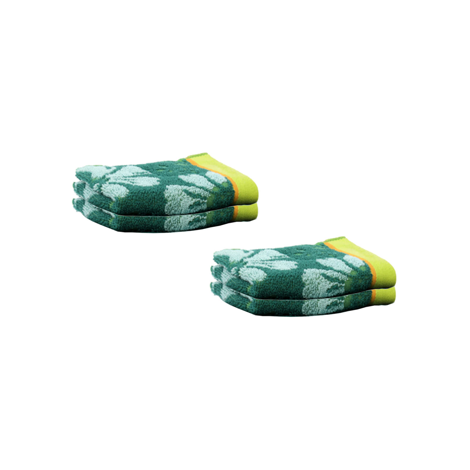 4er-Set Gästetücher - dunkelgrün-aqua - 30x50 cm