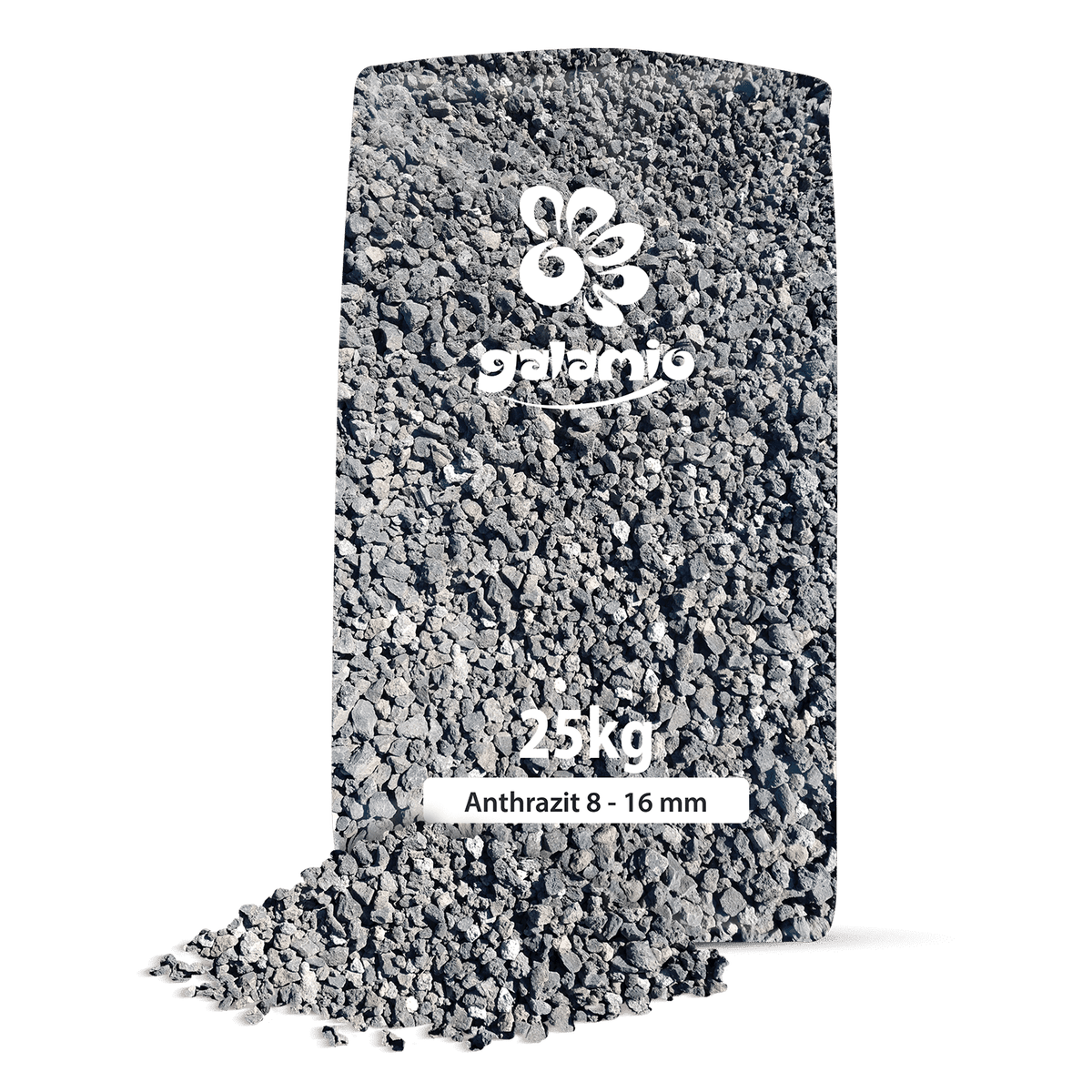 Galamio lava mulch antraciet 8 - 16 mm 25kg x 12 zakken 300kg pallet
