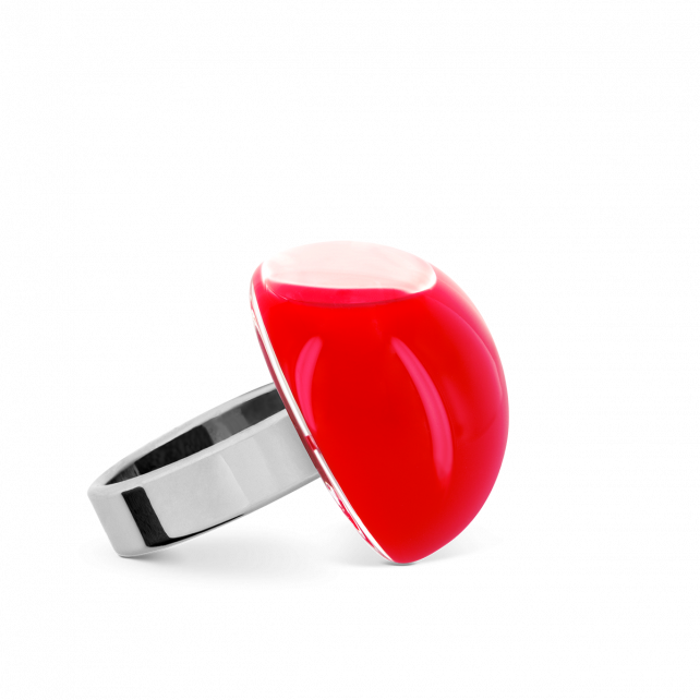 Bague en verre soufflé - Dome Mini Milk