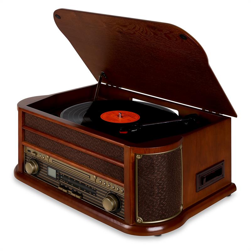 Belle Epoque 1908 Retro-Stereoanlage Bluetooth USB CD MP3 Braun