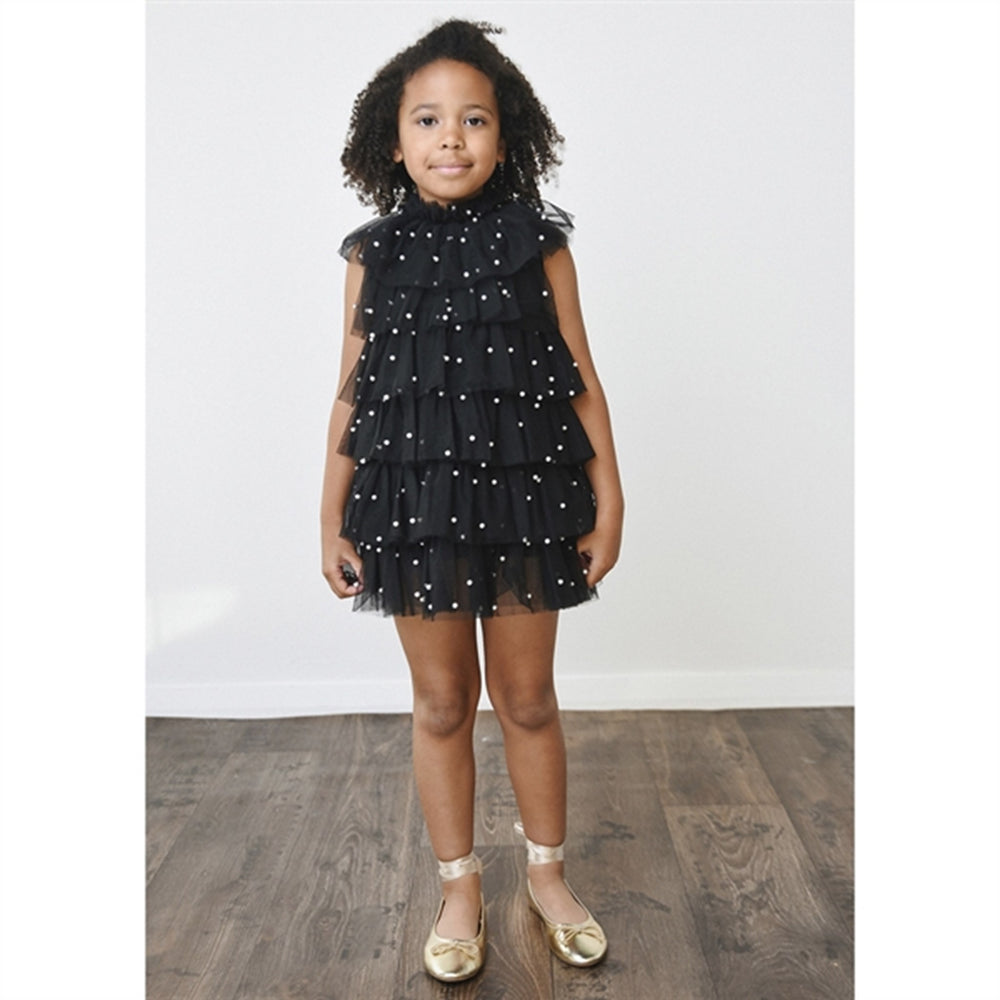 Pearl Tutully Tiered Tulle Tuttu Kjole Black