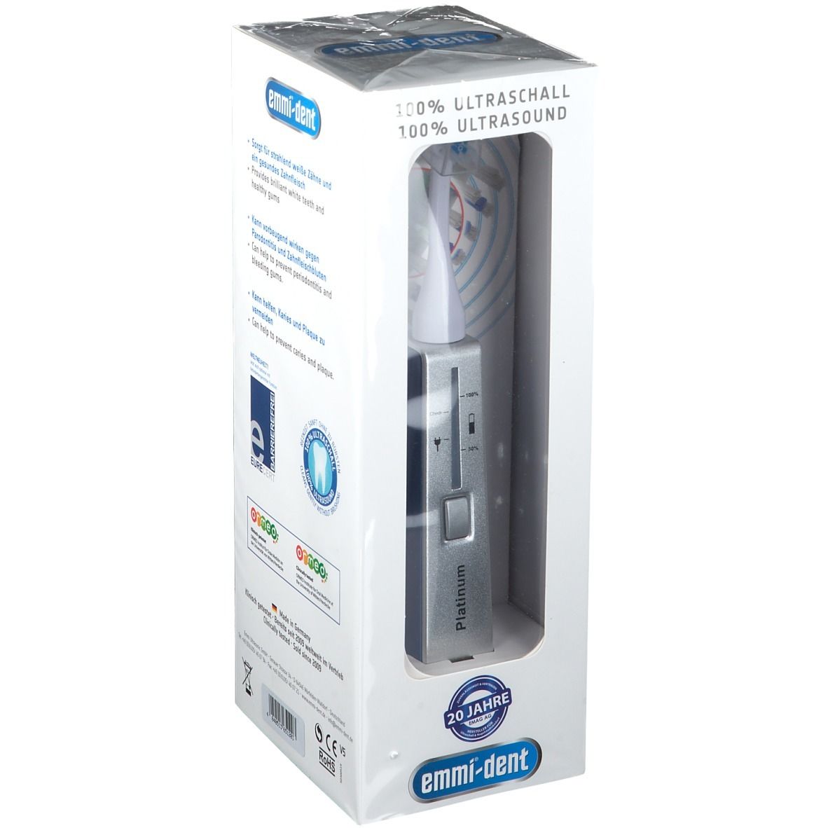 Emmi®-dent Platinum Ultraschallzahnbürste Basis-Set blau