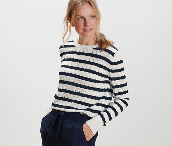Gestreifter Strickpullover