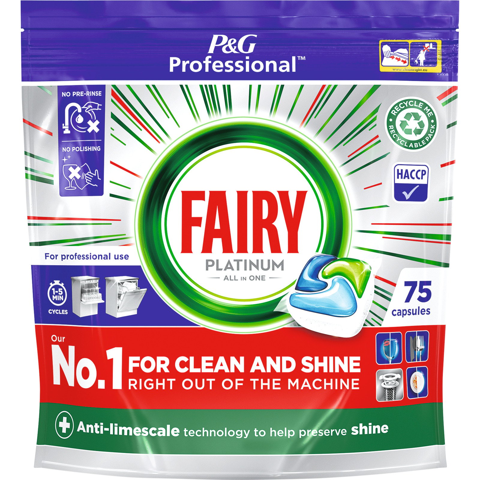Fairy Platinum Geschirrspültabs All in One Megapack 75 Tabs
