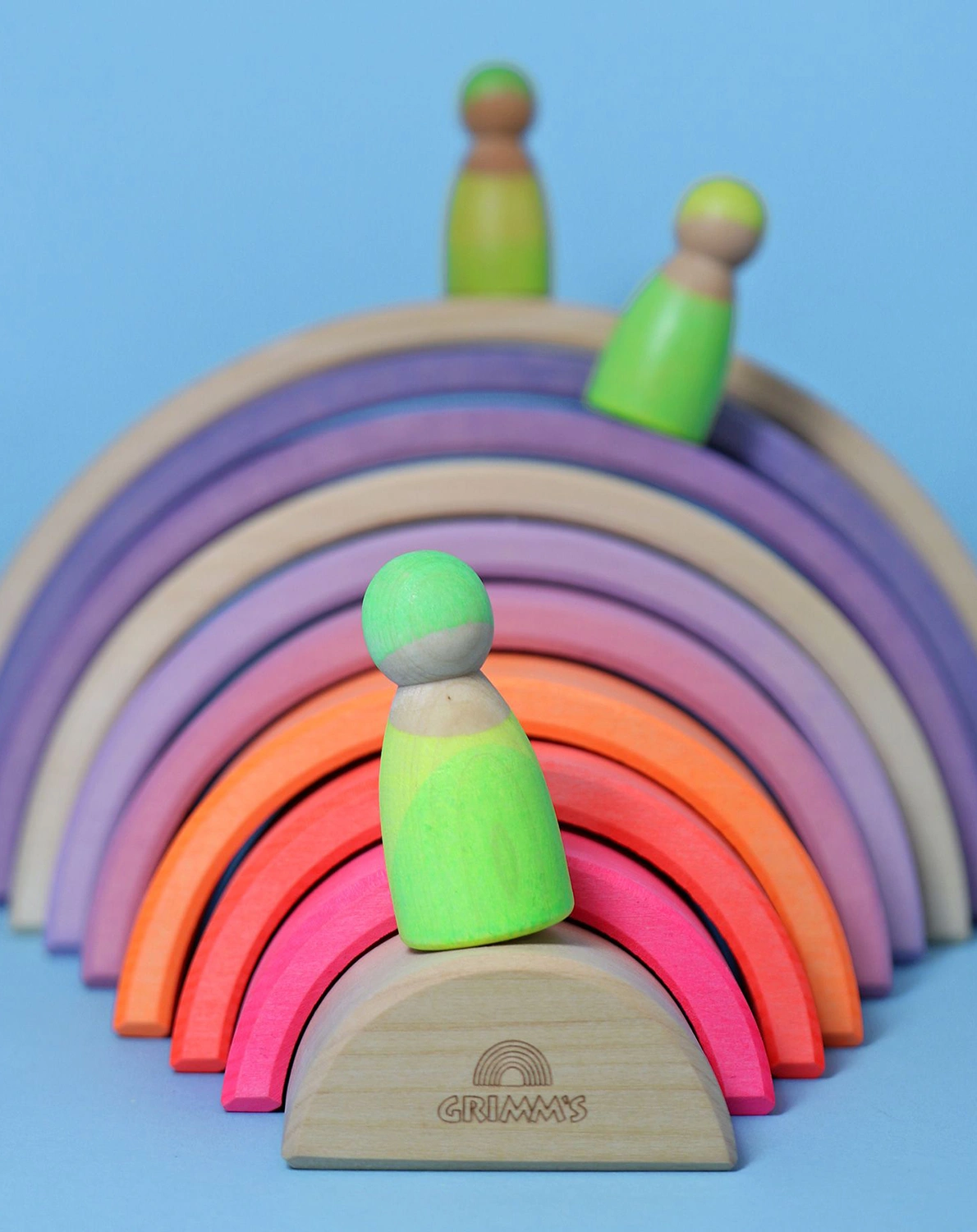Holz-Regenbogen NEON 10-teilig in pink