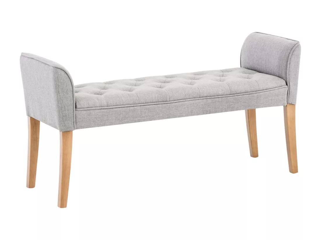 Banquette - Similicuir & Bois - Gris clair - Cleopatra