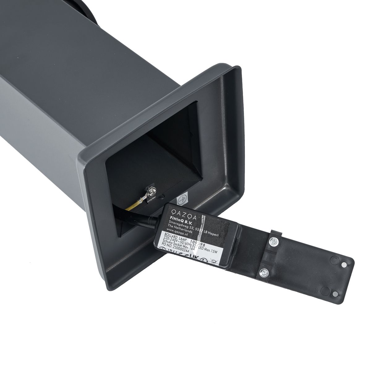 Buitenlamp donkergrijs met opaal glas 80cm IP44 met stopcontact en bewegingssensor - Malios