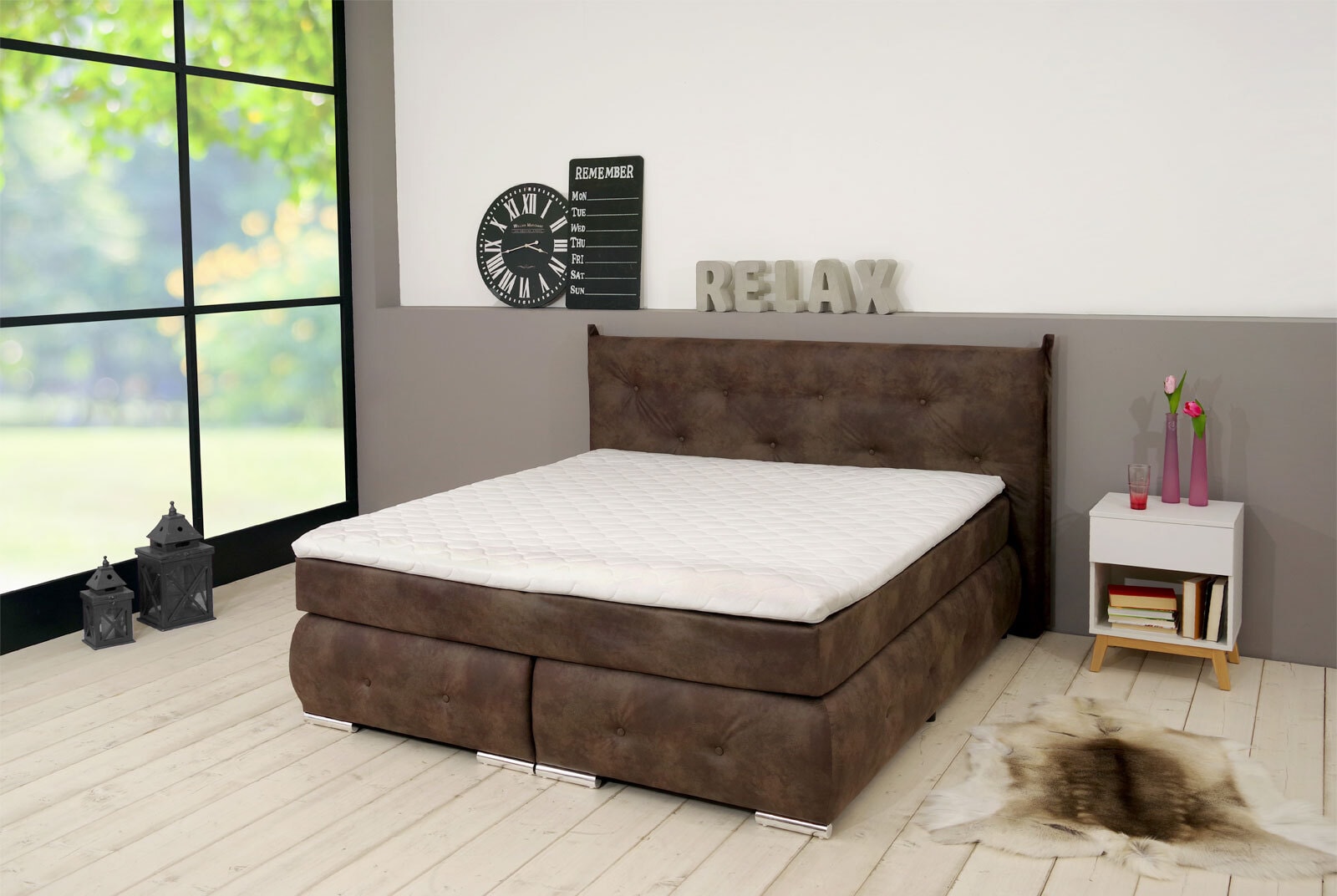 Boxspringbett QUEBEC 180 x 200 cm braun