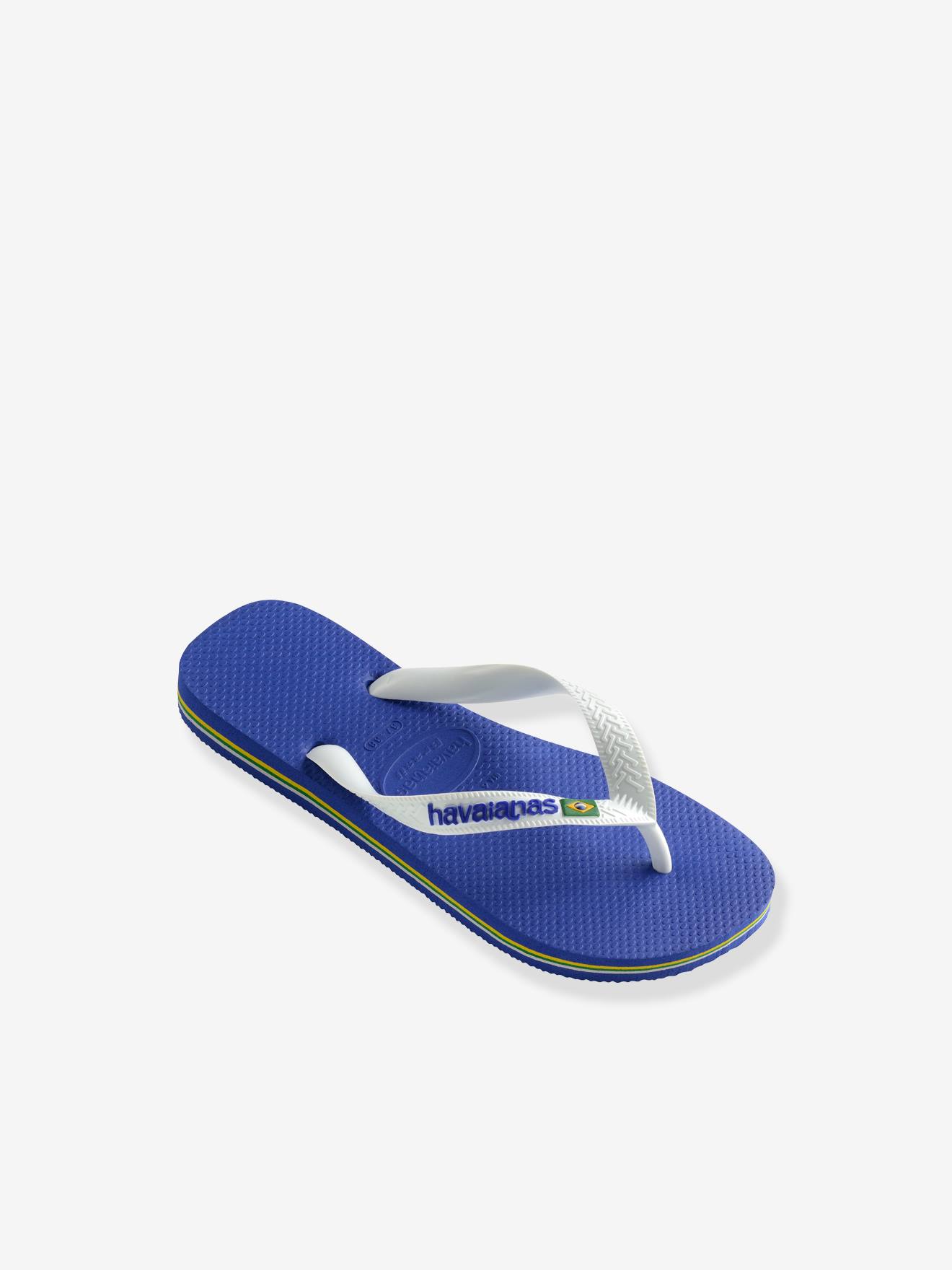 Chinelo infantil Havaianas rosa com logo do Brasil