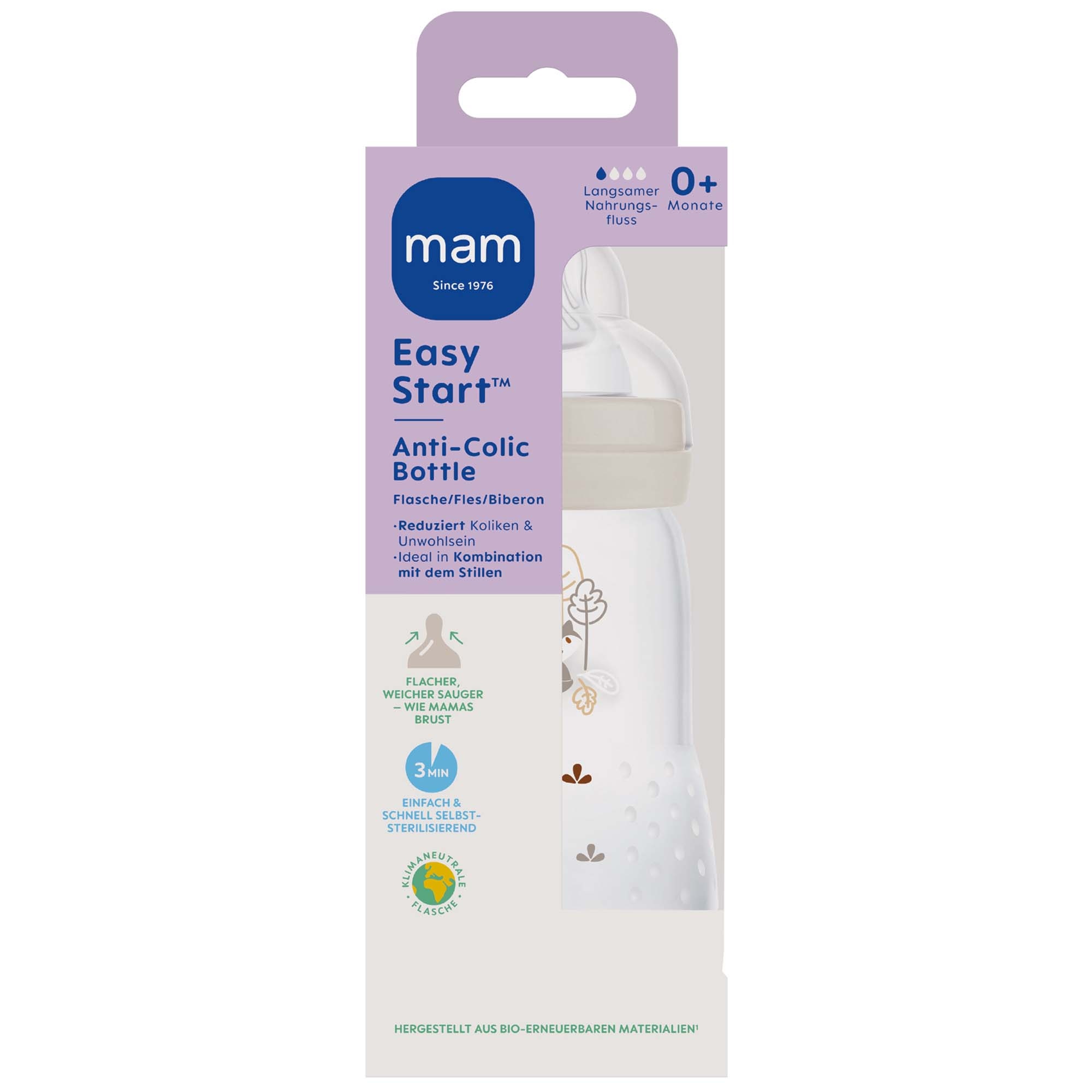 MAM fles anti-colic 260ml beige