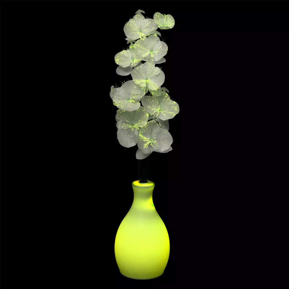 Vase orchidée lumineux à piles multicolore