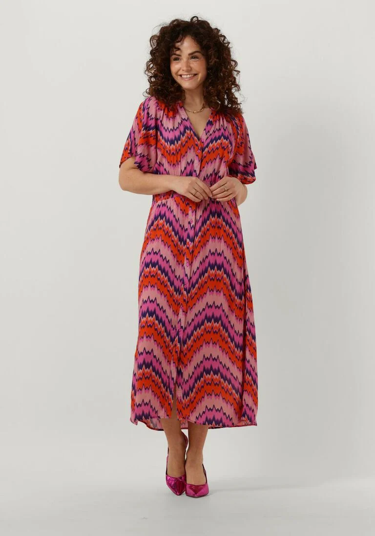 FREEBIRD roze freebird midi jurk wv-aop-crinkle-vis-23-1