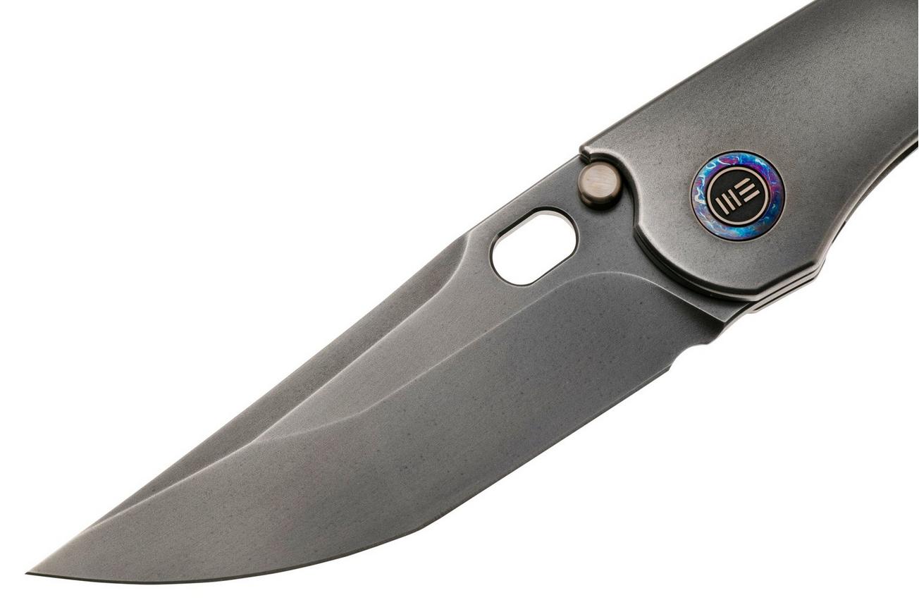 WE Knife Attor WE23037B-1 Polished Gray CPM 20CV, Gray Titanium zakmes, Dalibor Bergam design