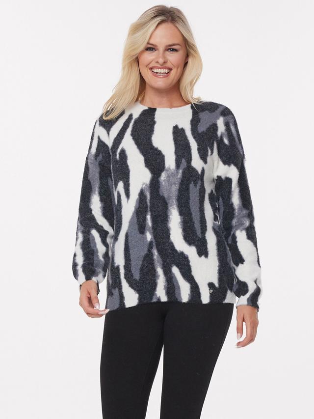 Pullover Flauschgarn Druck