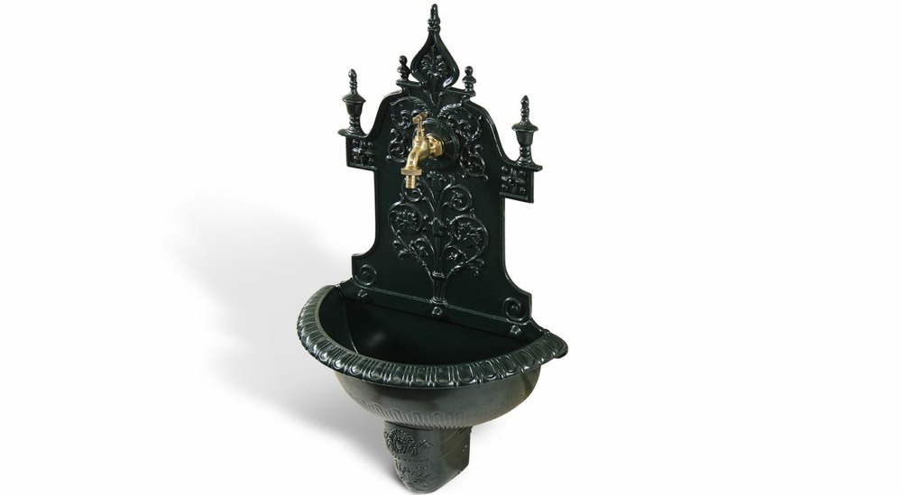 Fontaine de jardin aluminium vert 44x22.5x77.5cm