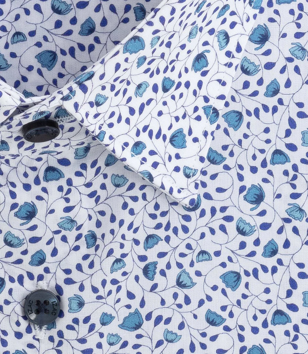 Chemise à imprimé floral bleu 