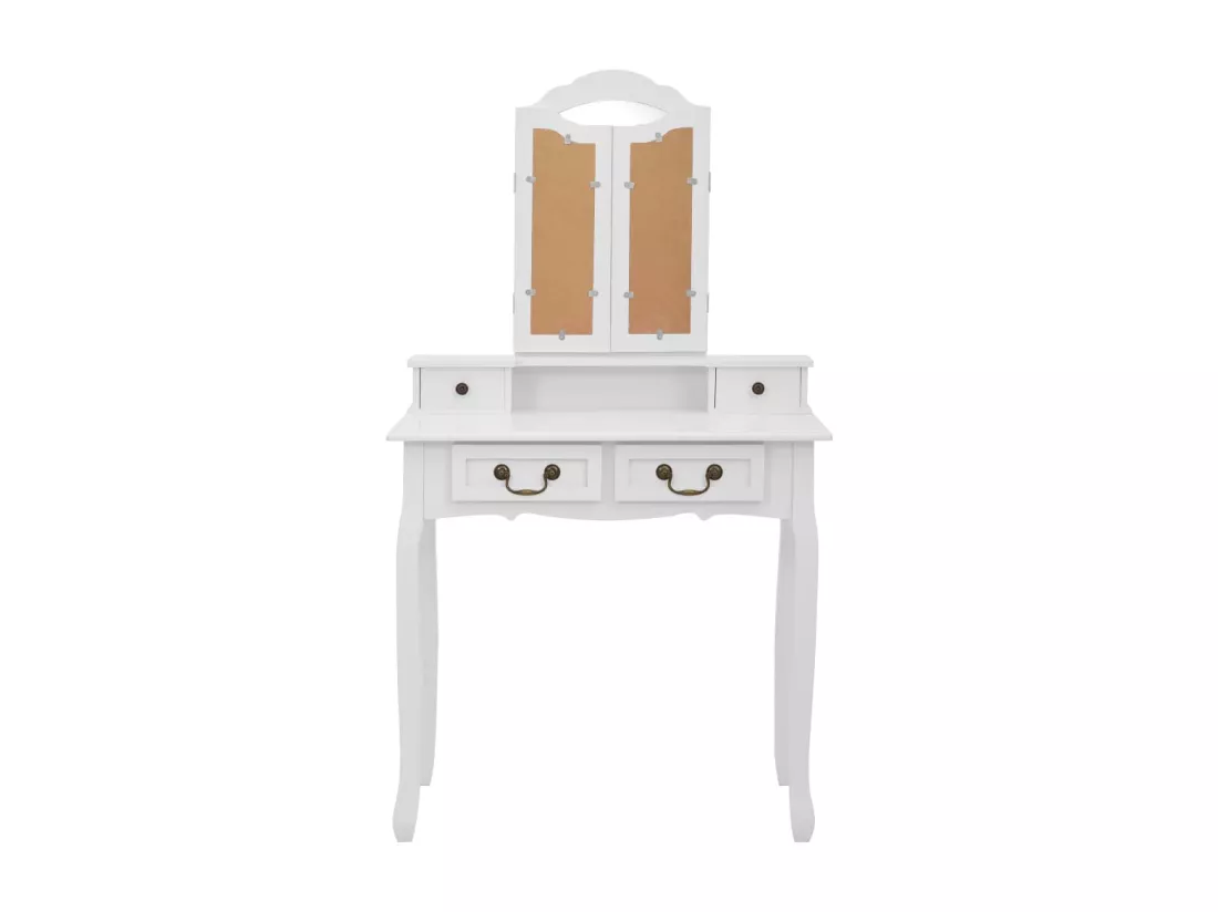 Ensemble de coiffeuse avec tabouret Blanc 80x69x141cm Paulownia