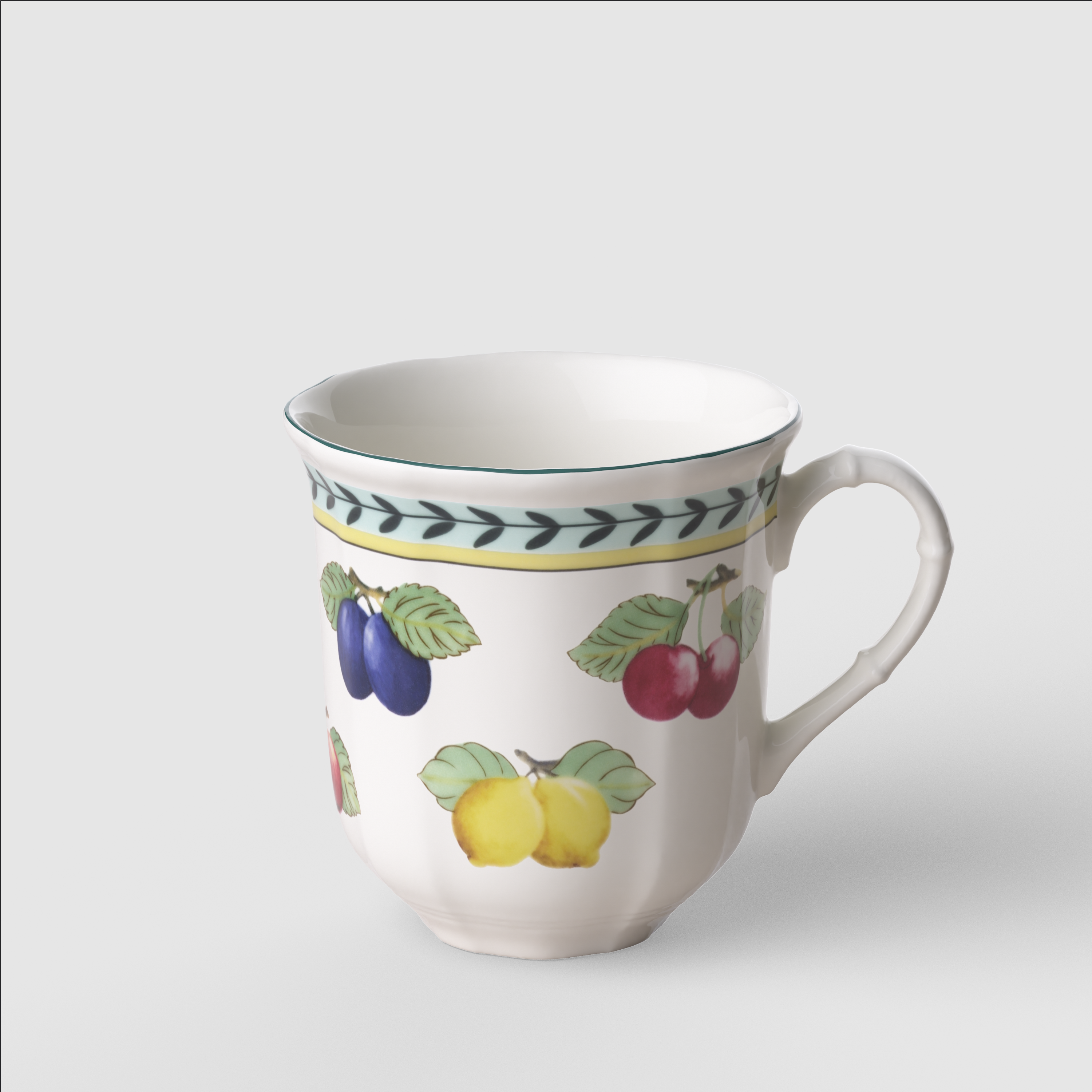 French Garden Mug Multi-colored, 12.9 oz, Premium Porcelain