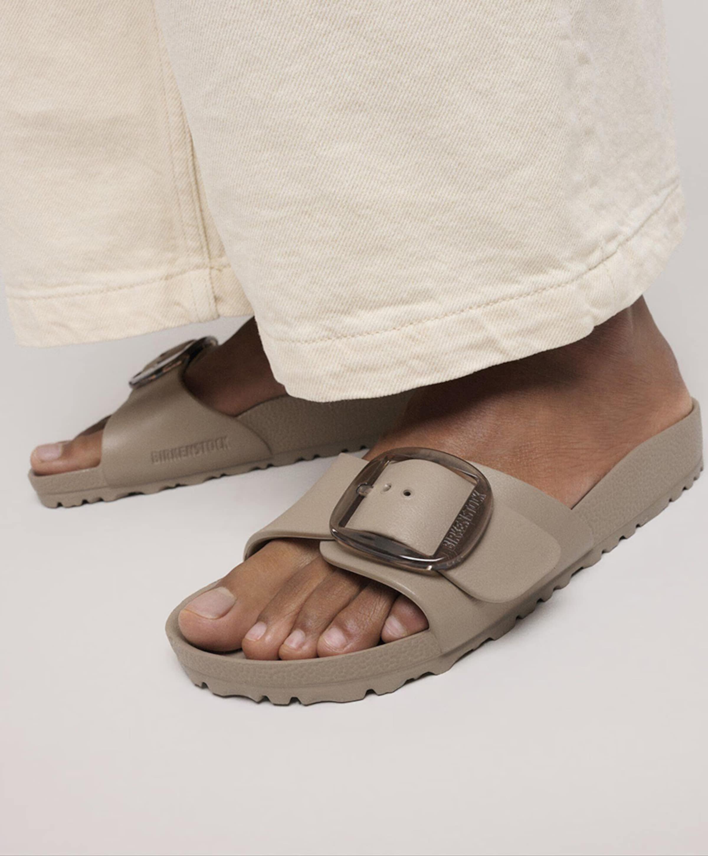 Birkenstock Madrid Big Buckle EVA Women dames badslipper beige