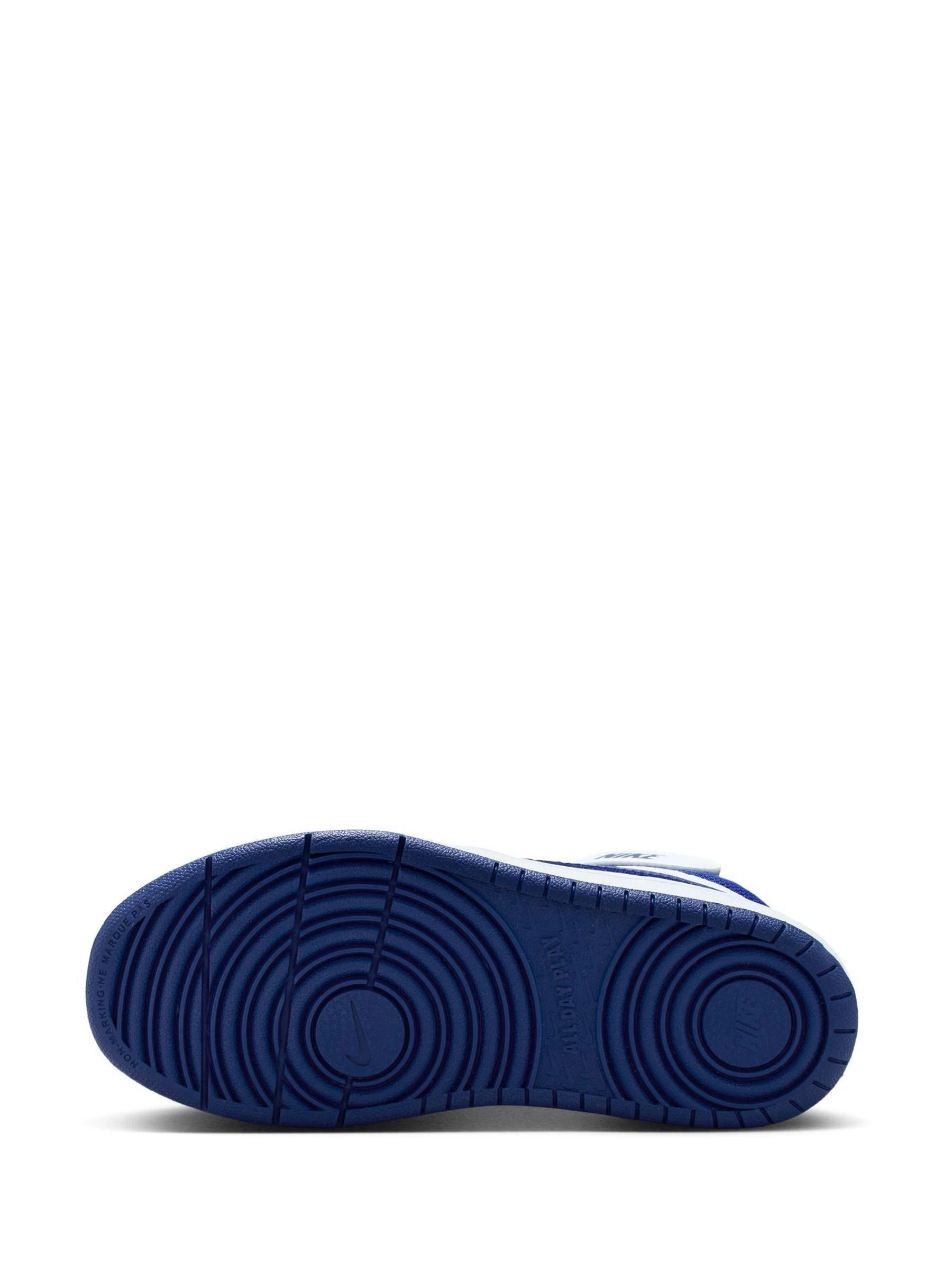 Wit/Diep Night Blauw - Nike - Junior Court Borough halfhoge sneakers