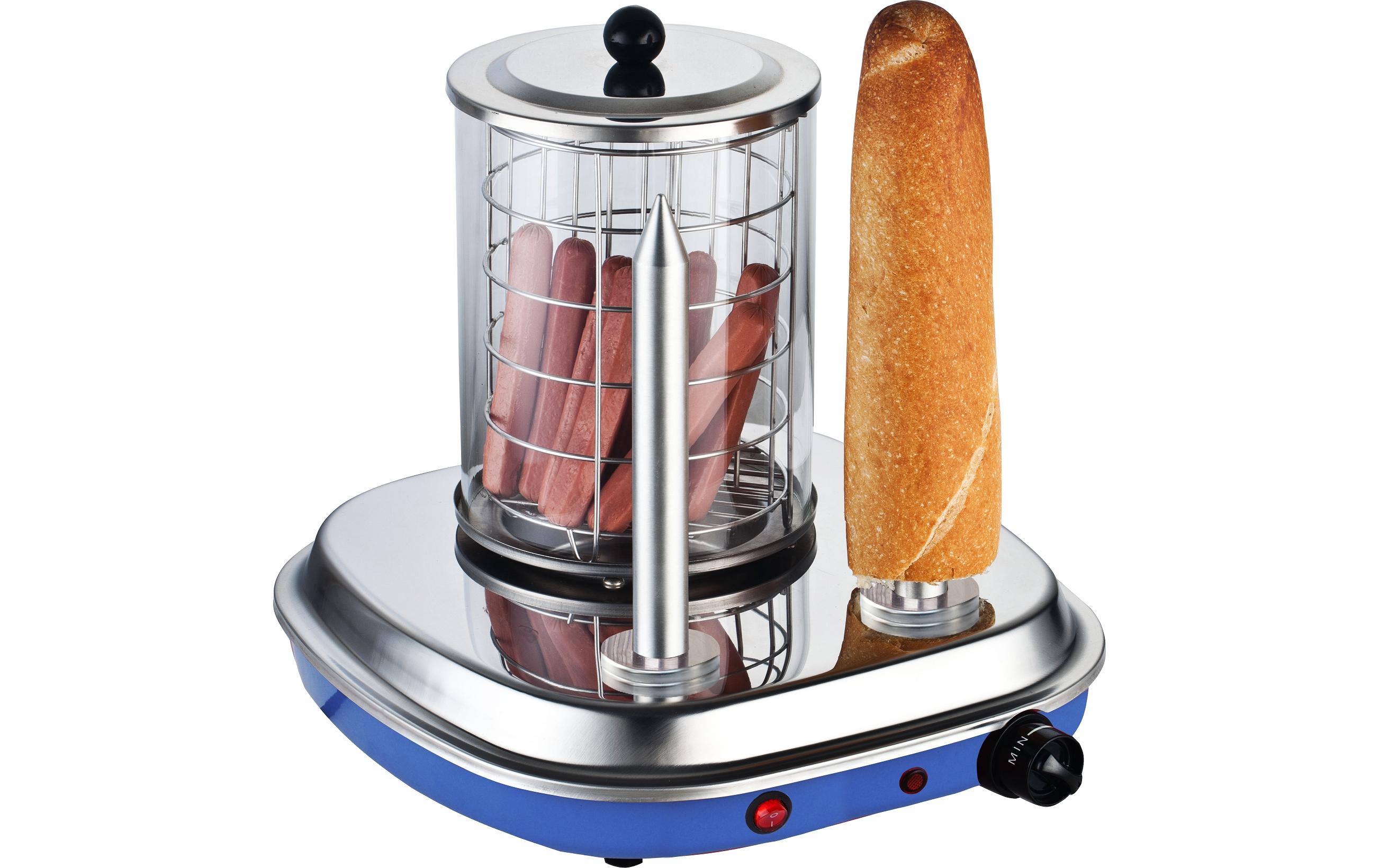 Hot Dog Maschine mit 2 SpiessenHot Dog Maker mit Glasbehälter und Edelstahldornen