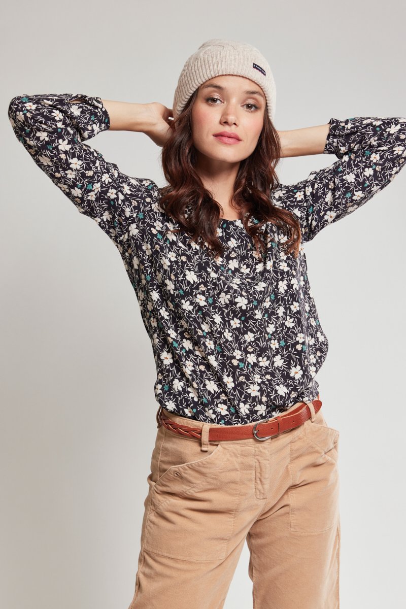 Blouse imprimé champêtre - cupro