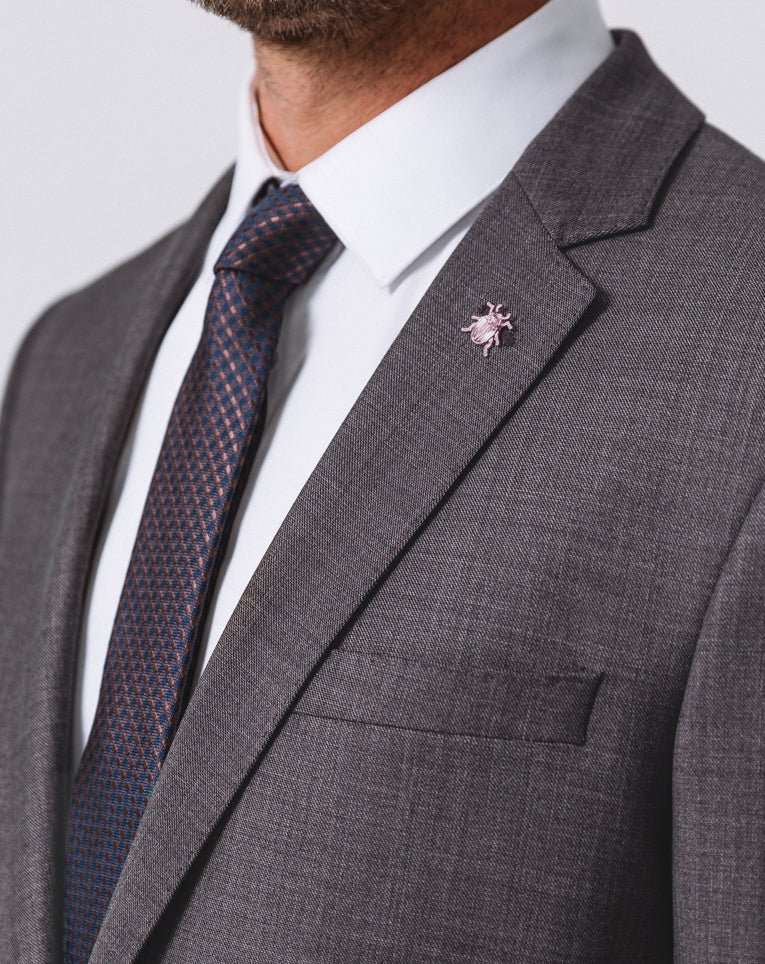 Costume faux uni taupe mason