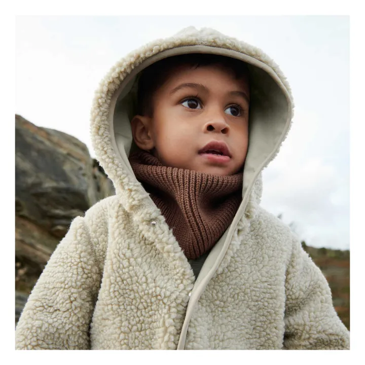 Liewood Combinaison Coton Bio Matières Recyclées Façon Fourrure Fraser | Beige
