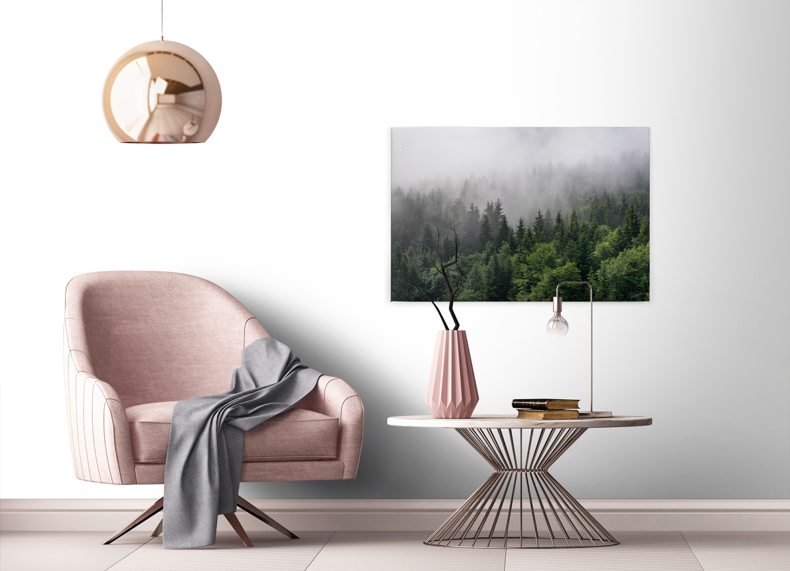 Leinwandbild WALD - grün - 90x60 cm