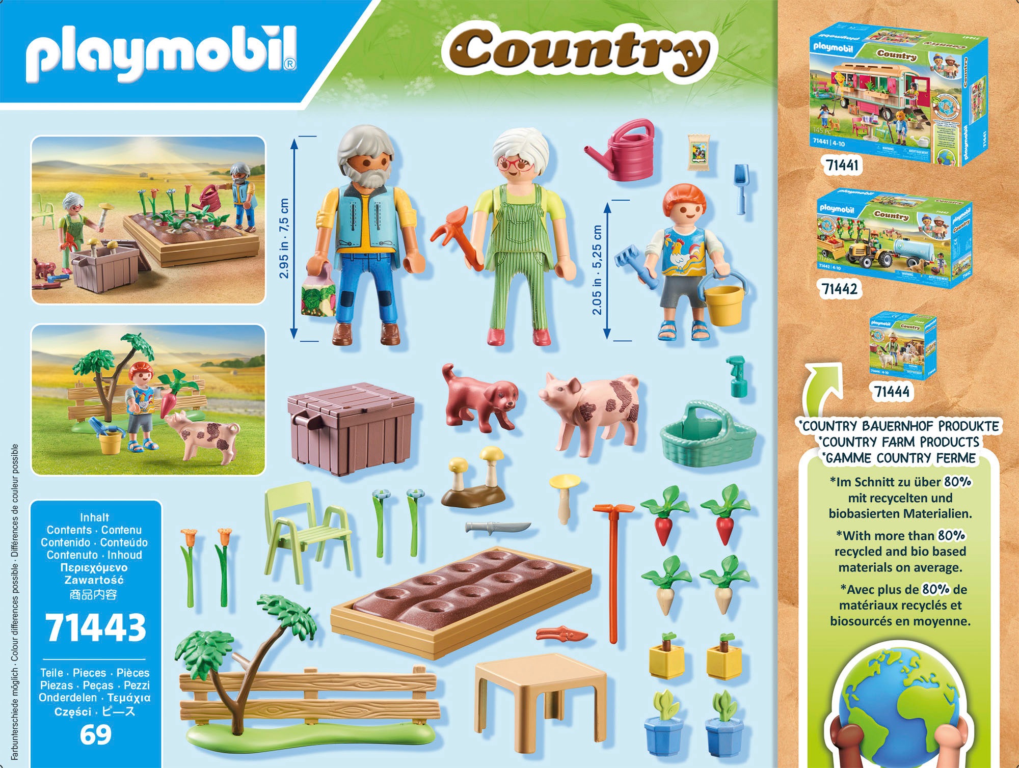 Playmobil® Konstruktions-Spielset »Idyllischer Gemüsegarten bei den Grosseltern (71443), Country« teilweise aus recyceltem Material; Made in Europe