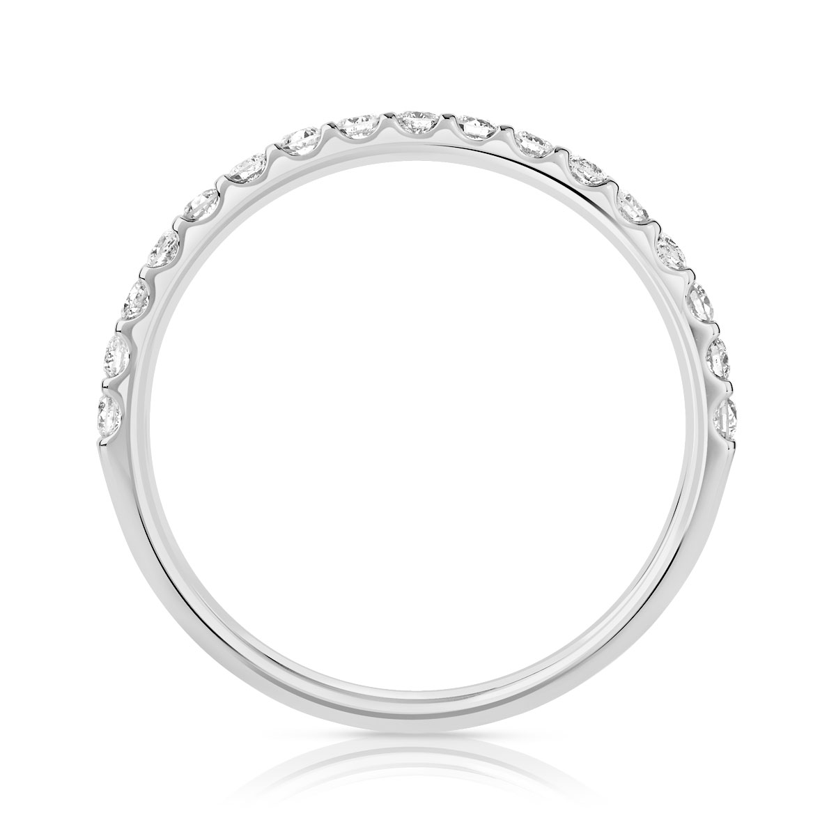 Alliance demi-tour or 750 blanc diamant