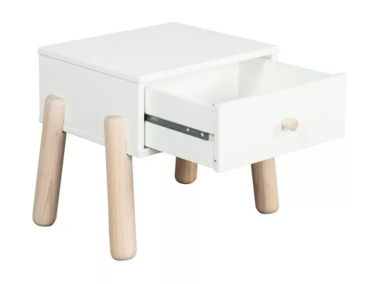 Chevet enfant bois massif blanc et bois GABBY