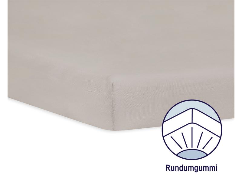 Julius Zöllner Fix-Leintuch Jersey Taupe 90 x 40 cm Spannbetttuch Jersey