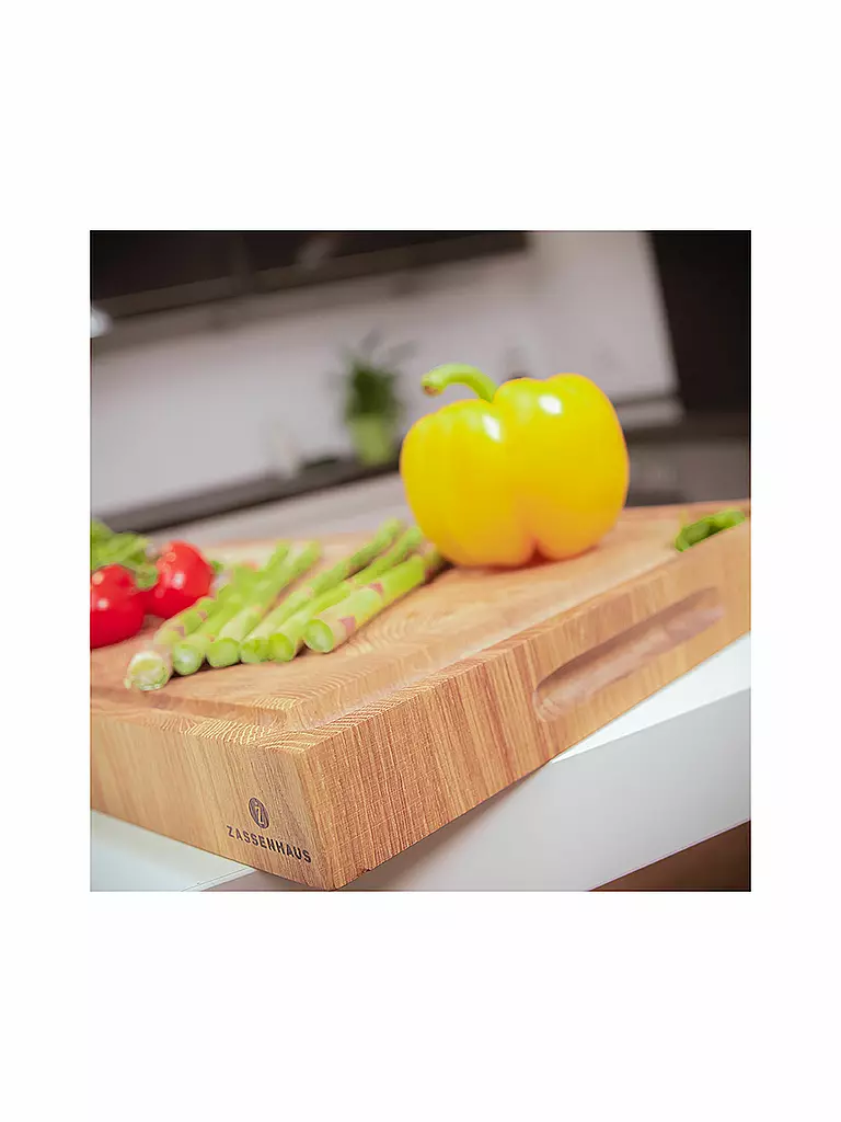 ZASSENHAUS Hackblock aus Stirnholz Eiche 54x30cm braun