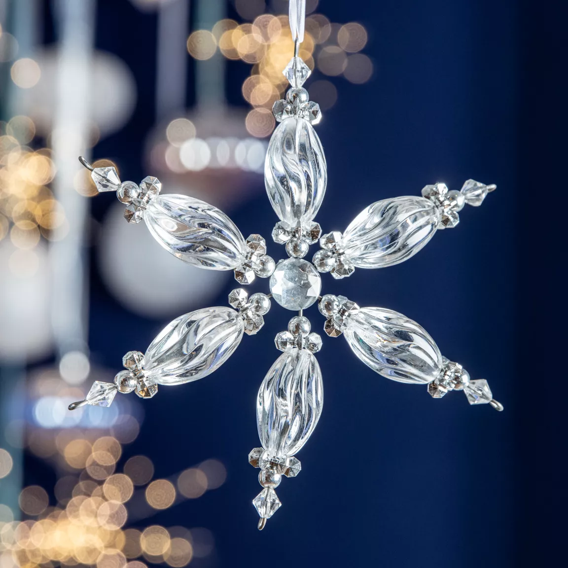 Flocon de Noël à suspendre (D17 cm) Crystal des neiges