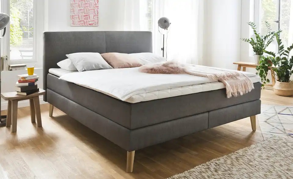 Boxspringbett Greta Anthrazit H2 160 cm