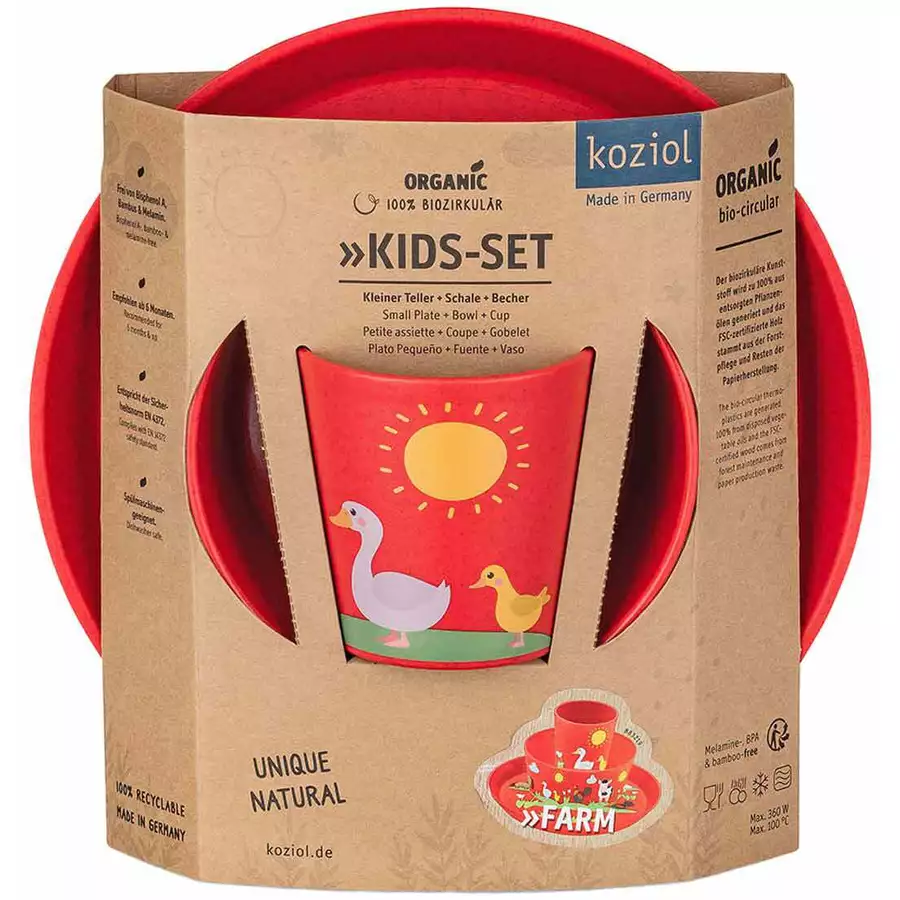Koziol Kindergeschirrset 3er Set rot