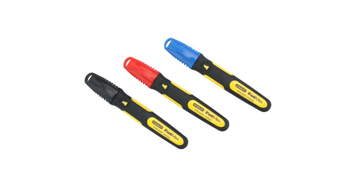 StanleyFatMax Markeerstift Rood/Zwart/Blauw tekenen  (3 stuks)